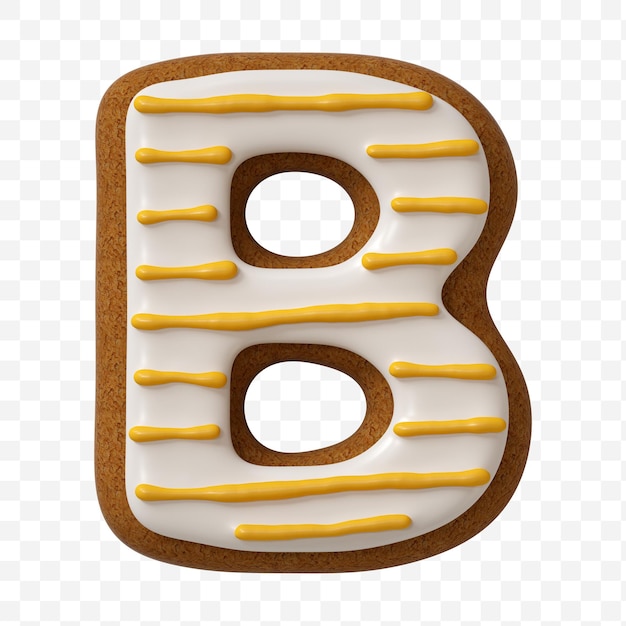 Alphabet Buchstabe b aus Farbe Lebkuchen isoliert