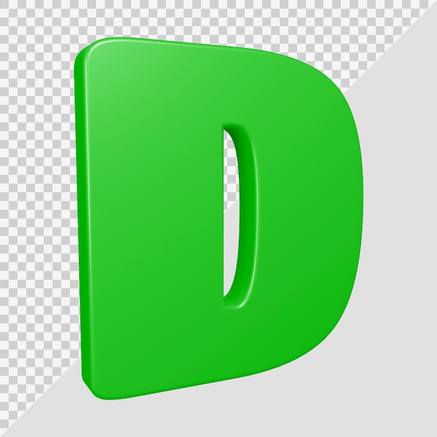 Alphabet Buchstabe d 3d render