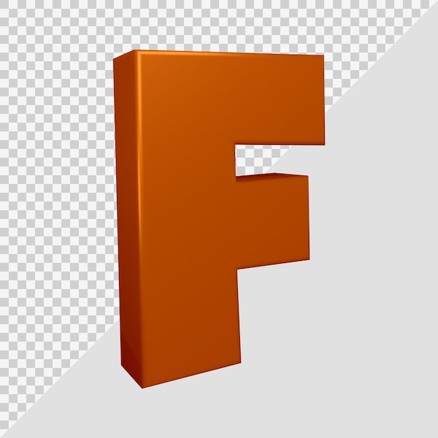 Alphabet buchstabe f 3d render