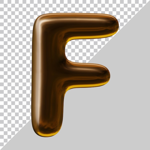 Alphabet buchstabe f design in 3d-rendering