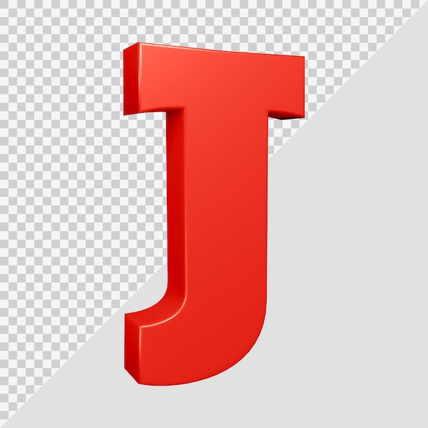 Alphabet buchstabe j 3d render