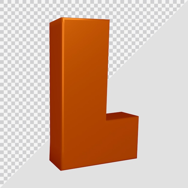 Alphabet buchstabe l 3d render