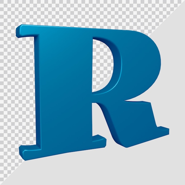 PSD alphabet buchstabe r 3d render