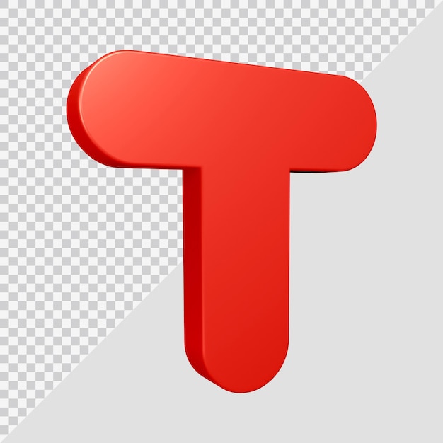 Alphabet Buchstabe t 3D-Rendering