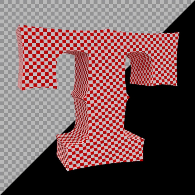 Alphabet Buchstabe t 3D-Rendering