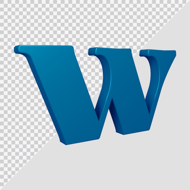 Alphabet Buchstabe w 3d render