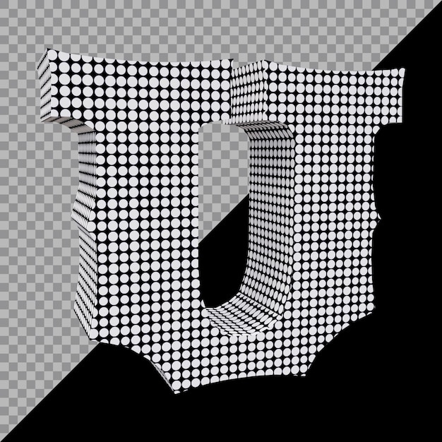 PSD alphabet buchstaben u 3d-rendering