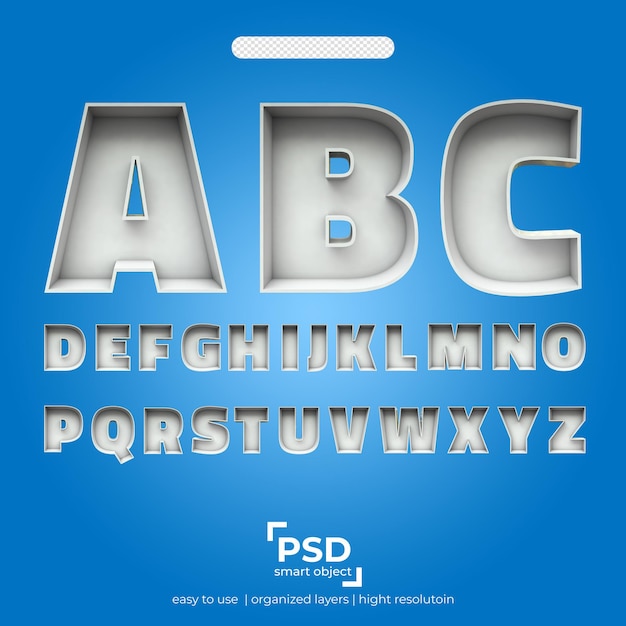 PSD alphabet cape texteffekt