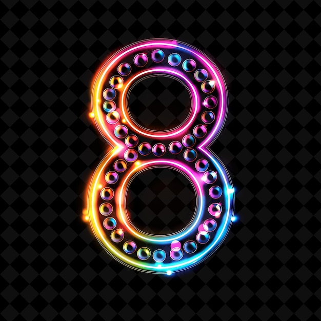 Alphabet et chiffres au néon Collection PNG Élément de conception de typographie lumineuse pour l'art graphique moderne
