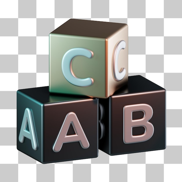 PSD alphabet cube 3d-symbol