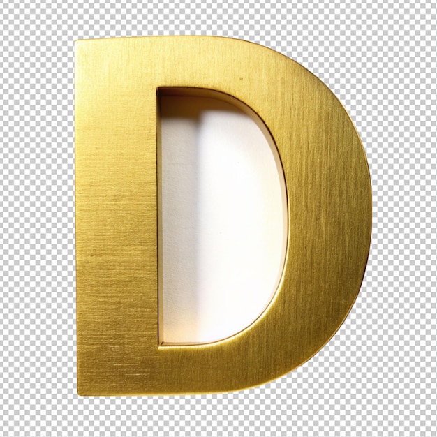 PSD alphabet doré d sur fond transparent