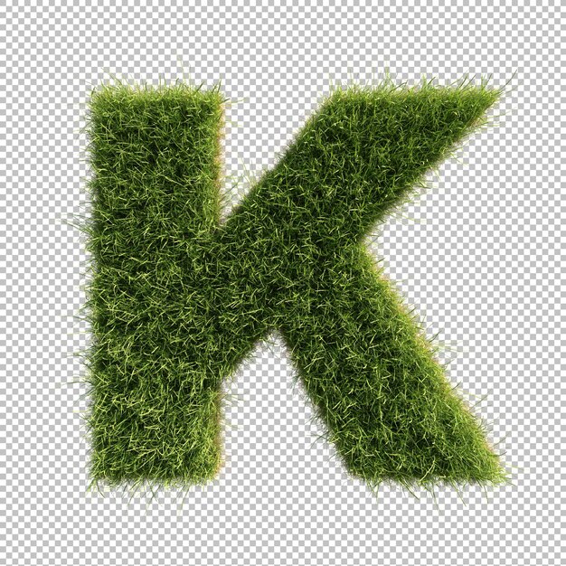 Alphabet herbe K sur fond transparent