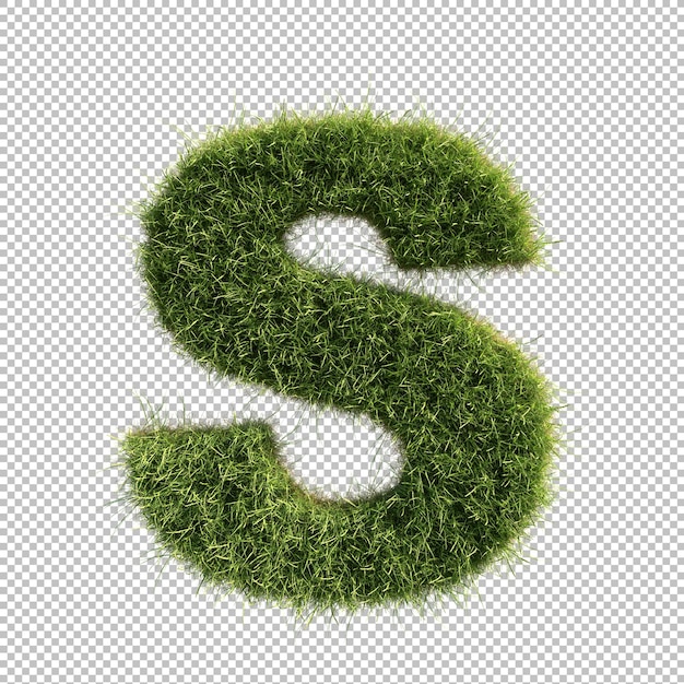 PSD alphabet herbe s sur fond transparent