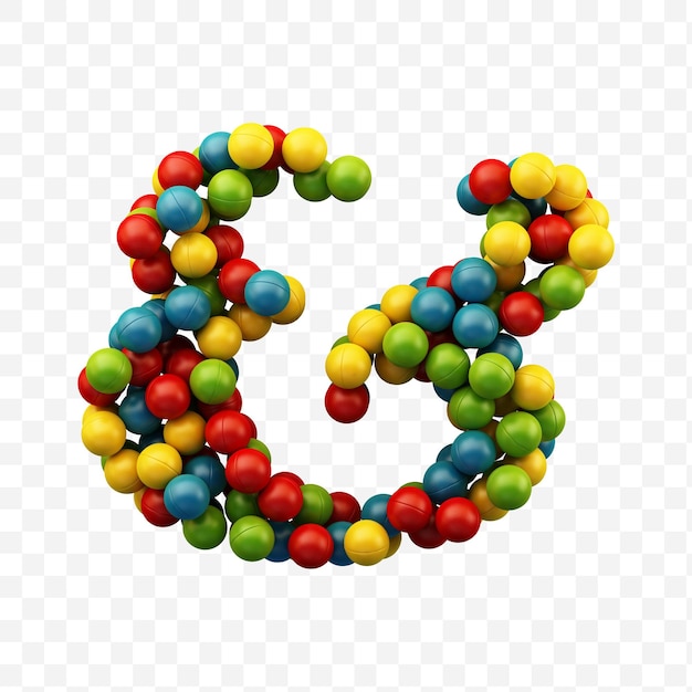 Alphabet kaufmännisches Und aus bunten Kugeln mit isoliertem Hintergrund