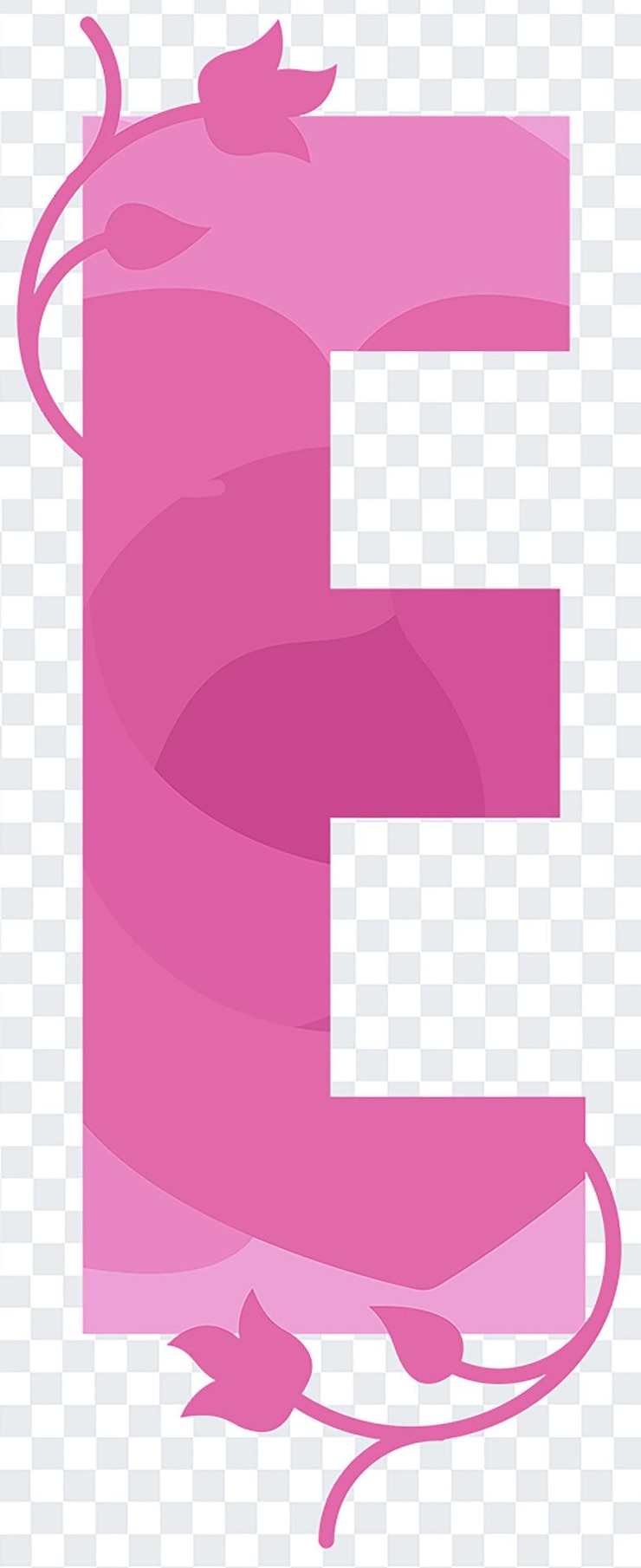 PSD alphabet letter e on transparent background