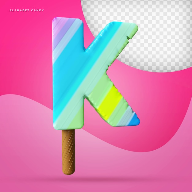 Alphabet lollipop 3d render premium