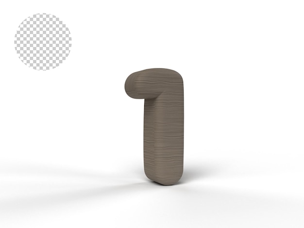 Alphabet Nummer 0 - 9 Holzstruktur mit transparentem Hintergrund