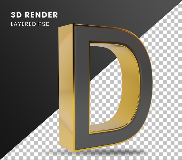 Alphabet D'or De Rendu 3d D Isolé