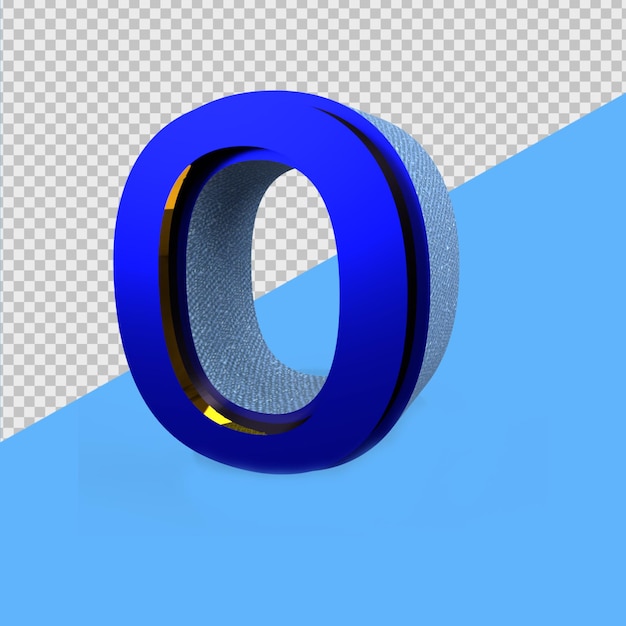 Alphabet De Rendu 3d Bleu O