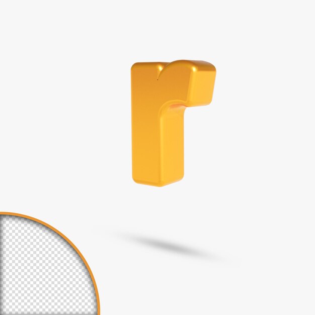 alphabet de rendu 3d métallique doré