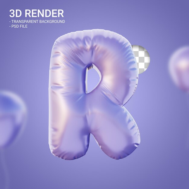 Alphabet De Rendu 3d R Couleur Violette Très Péri