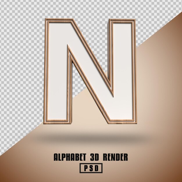 PSD alphabet rendu 3d texture bois