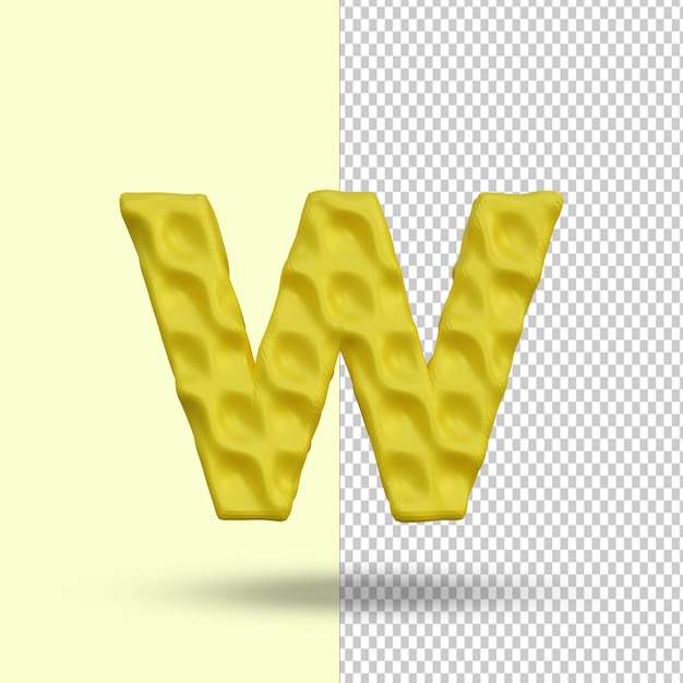 PSD alphabet de rendu 3d w lettre creative premium psd