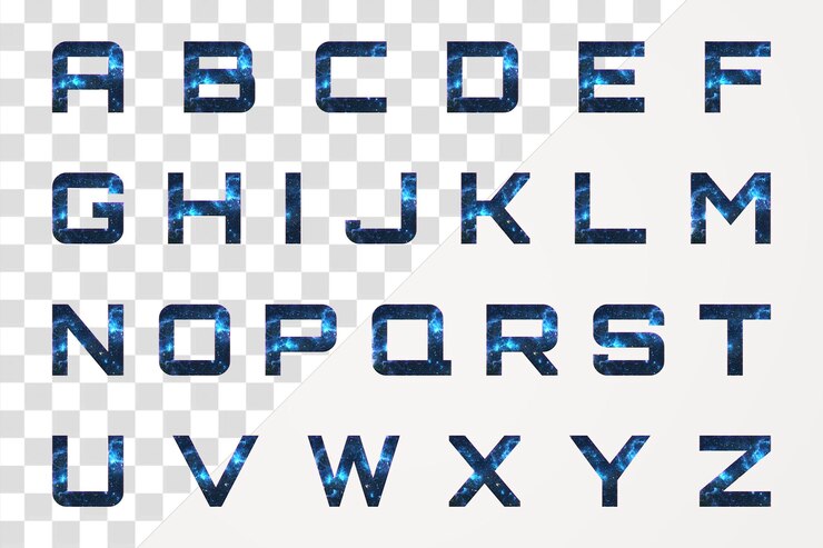 PSD alphabet stellaire typographie stellaire png transparente