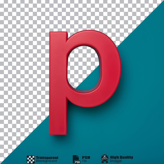Alphabet Times romain en italique petit P isolé sur fond transparent