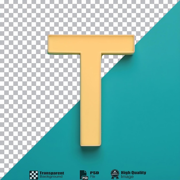 Alphabet Times Roman Italic Kleines T isoliert auf durchsichtigem Hintergrund
