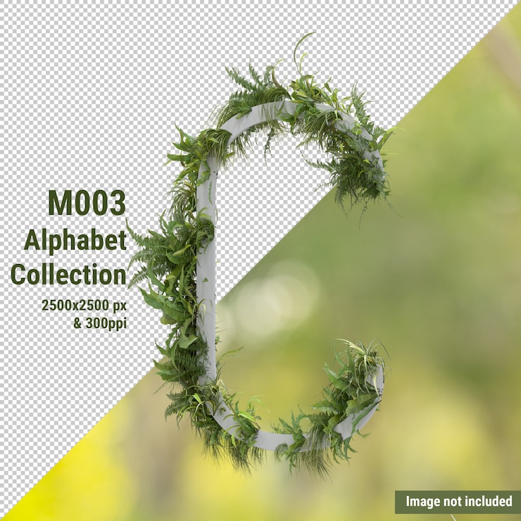 PSD alphabet vertical d'arbre de jardin rouge