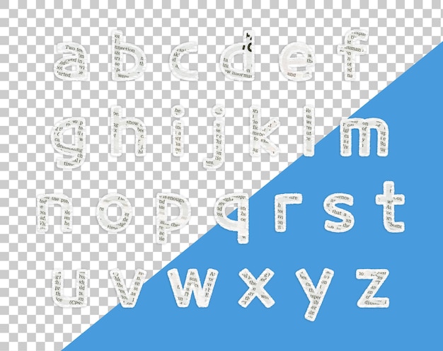 PSD alphabet zerrissenes papier zeitungsbrief