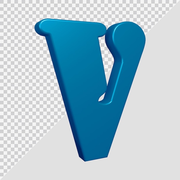 Alphabetbuchstabe v 3d render