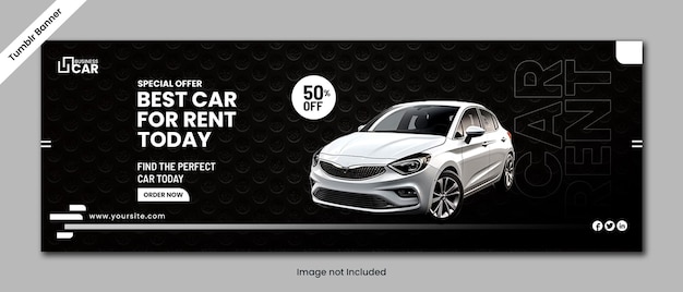 alquiler de automóviles y automóviles Tumblr Anuncios de visualización de pancartas diseño plantilla PSD