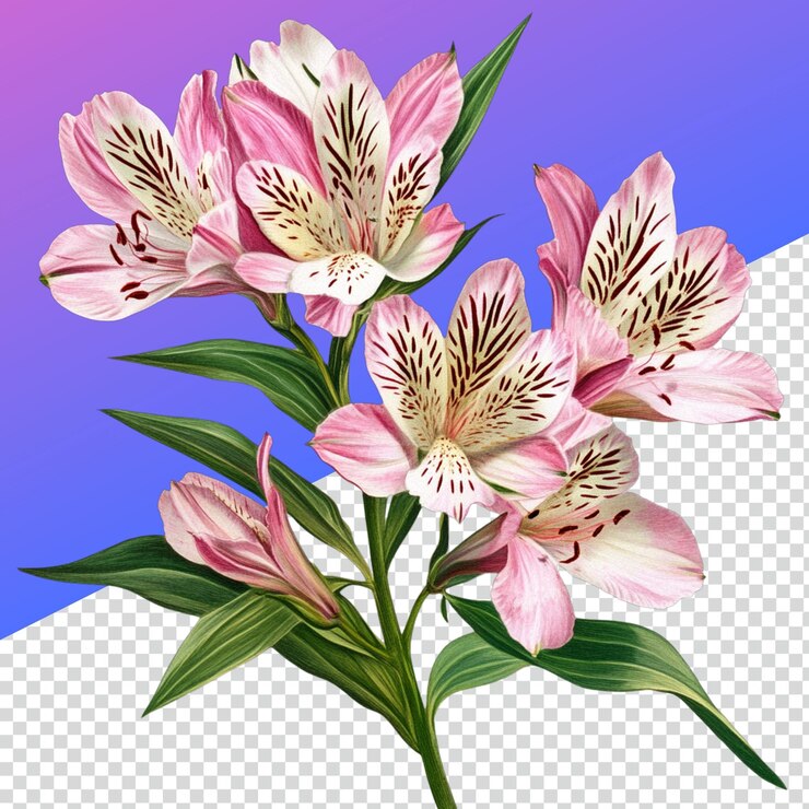 PSD alstroemeria png imagem para desenhos e ilustrações florais