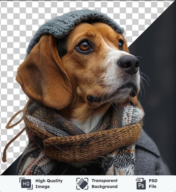 PSD alta calidad transparente psd guapo y joven beagle en la calle