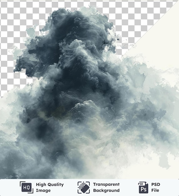 Alta calidad transparente psd niebla nebulosa manchas símbolo vectorial nubes grises brumosas en el cielo