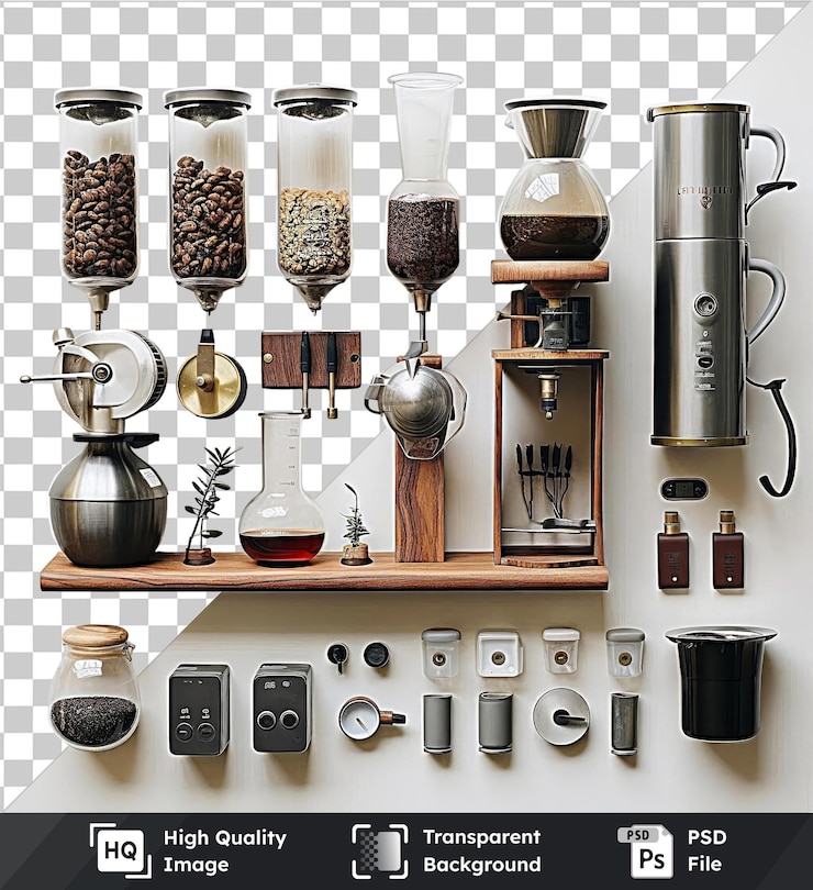 PSD alta calidad transparente psd personalizado hogar barista configuración conjunto la cafetería