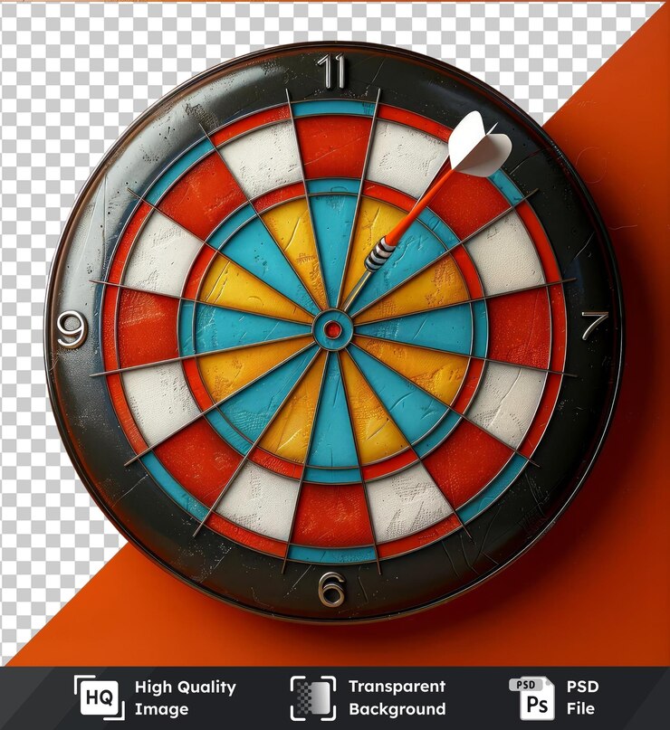 PSD alta qualidade transparente psd bullseye com dardos preso no centro