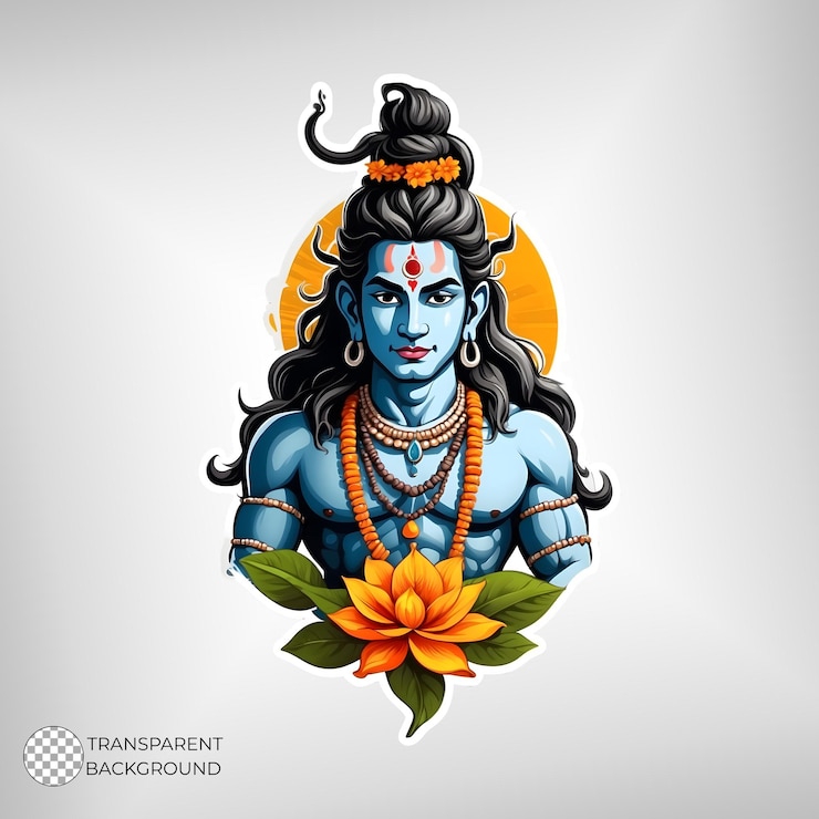 PSD alta risoluzione adesivo dell'illustrazione lord shiva