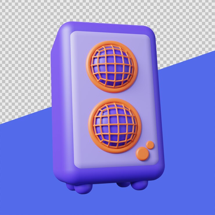 PSD altavoz 3d new year ave ilustraciones