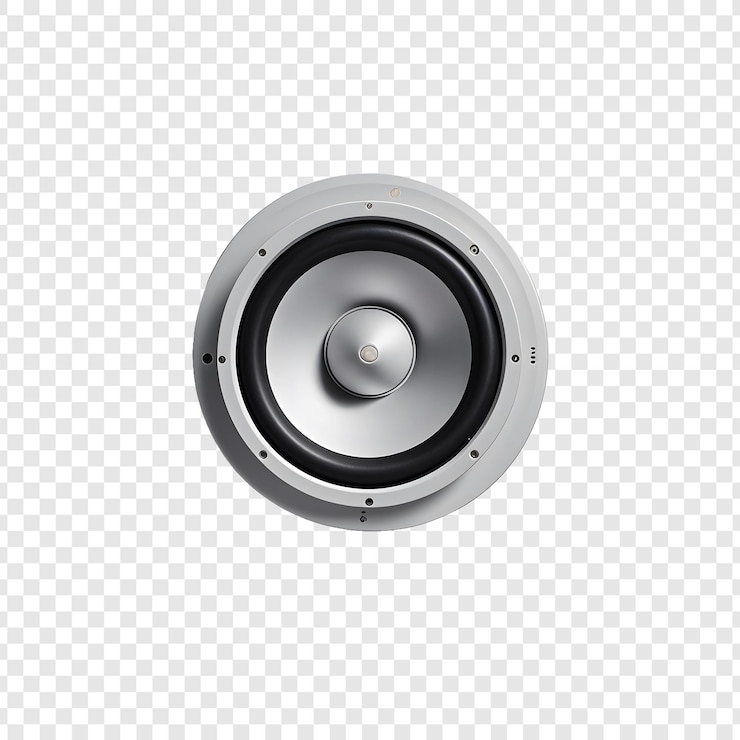 PSD un altavoz con un altavoz en él y un fondo blanco