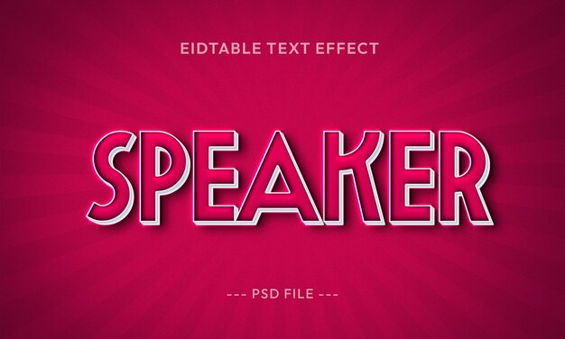 Altavoz efecto de texto editable 3d