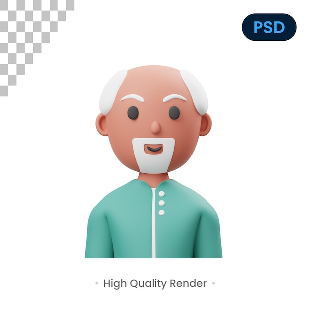 Alte männer 3d render illustration premium psd