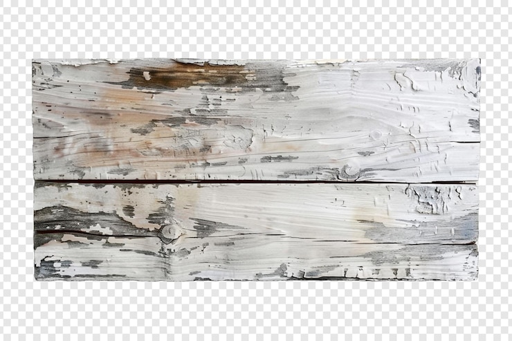 PSD alte weiße holztafel, die auf durchsichtigem hintergrund isoliert ist