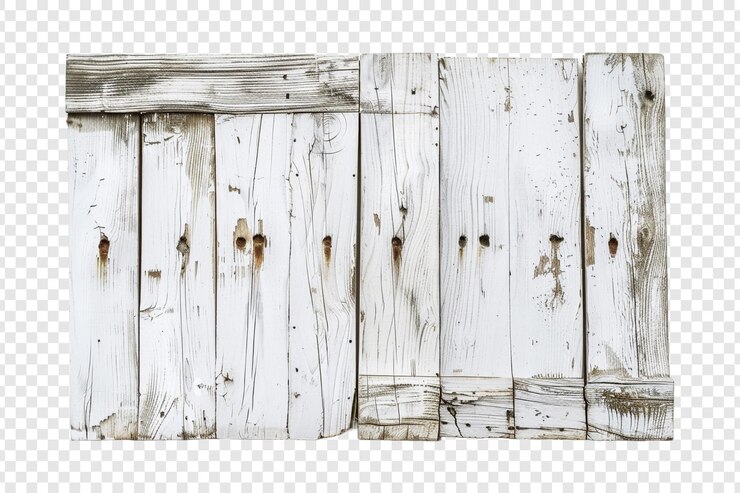 PSD alte weiße holztafel, die auf durchsichtigem hintergrund isoliert ist