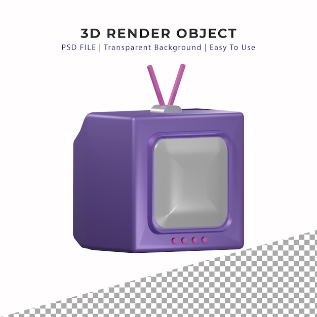 Alter minimalistischer 3D-Rendering-Fernseher