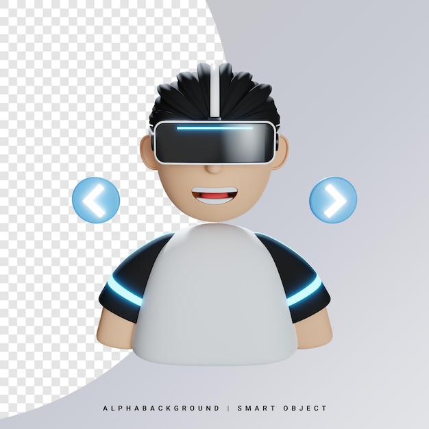 Alterar avatar na ilustração do ícone 3d do metaverse