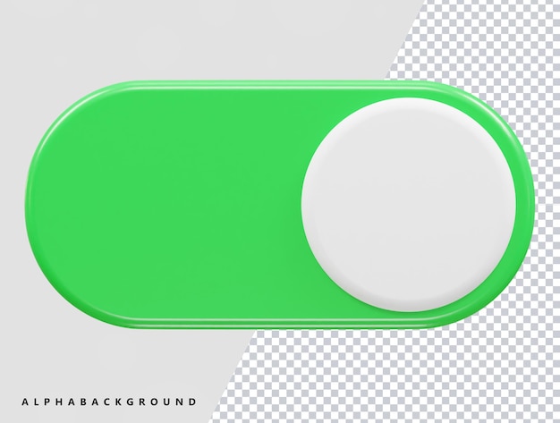 PSD alternar a ilustração em vetor de renderização 3d do ícone do interruptor