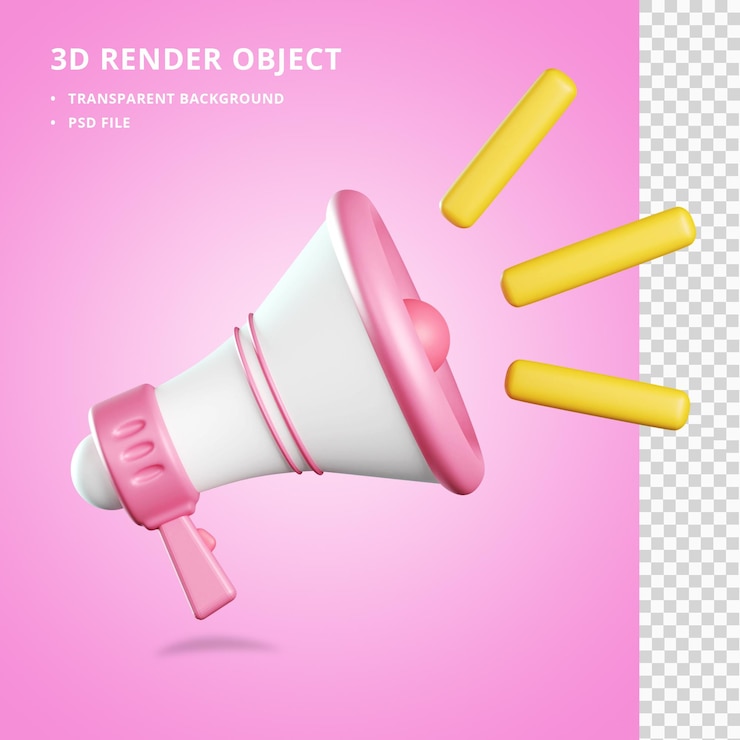 PSD altoparlante megafono 3d